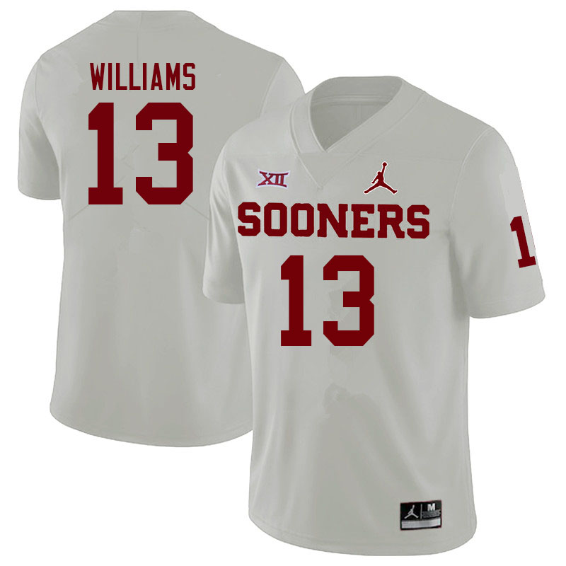 Men #13 Caleb Williams Oklahoma Sooners College Football Jerseys Sale-White - Click Image to Close